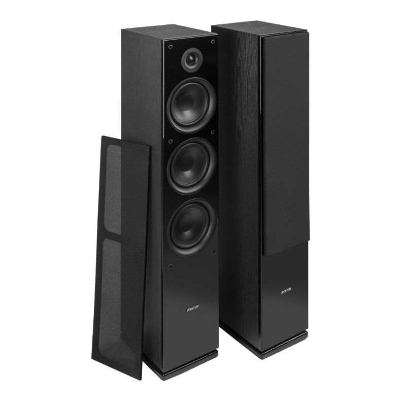 Coppia di Diffusori Hi-FI a 3 Vie Bass Reflex da Pavimento Colore Nero