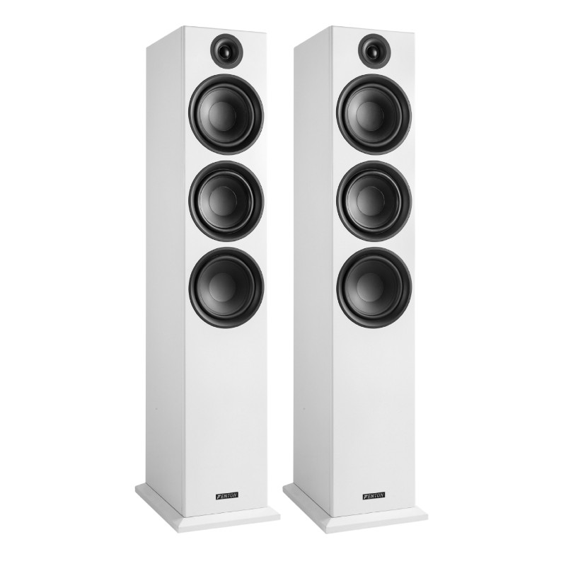 Coppia di Diffusori Hi-FI a 3 Vie Bass Reflex da Pavimento Colore Bianco