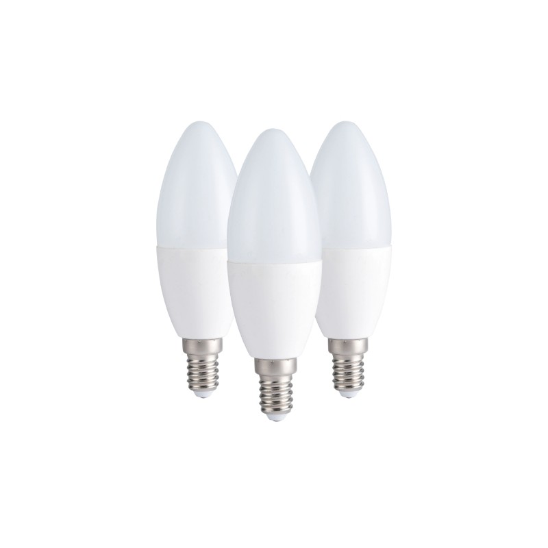 Kit di 3 Lampadine LED OLIVA E14 9W Luce Naturale 4000°K