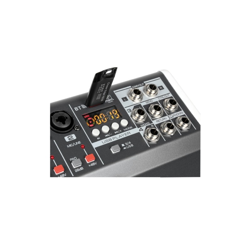 Mixer Audio Microfonico a 4 Canali con BT DSP USB