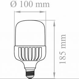 Lampada led tubolare E27 30W 3000K Luce Calda Lampo misure