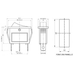 Interruttore a bilanciere luminoso 220V giallo ON-OFF