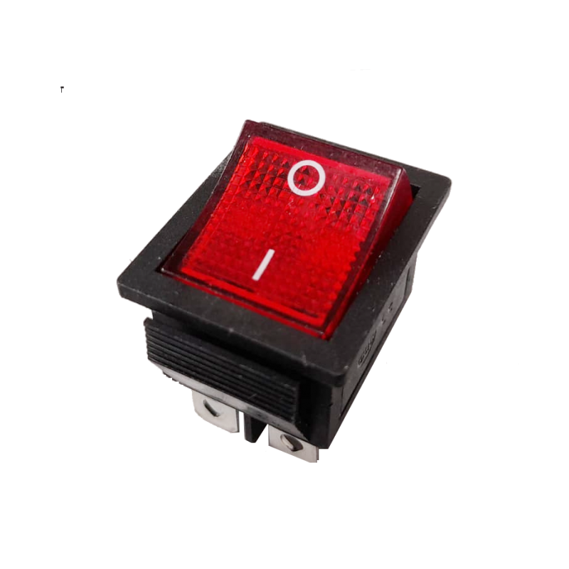 MINI INTERRUTTORE LUMINOSO ON-OFF 13x19 220V Rosso