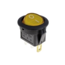 Interruttore a bilanciere  luminoso 12V giallo ON-OFF diametro 23