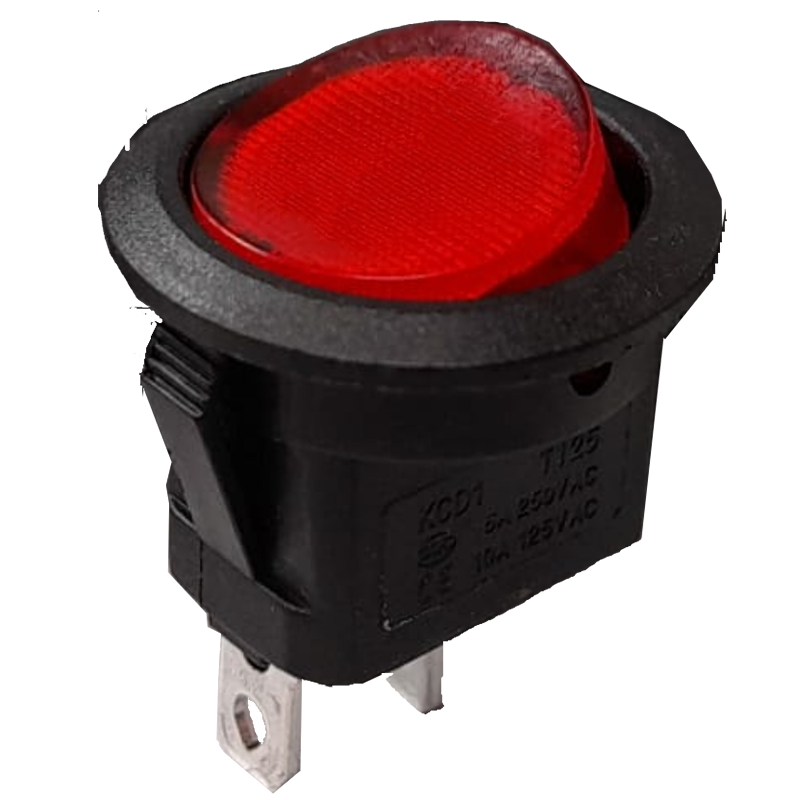 Interruttore a bilanciere luminoso 220V rosso diametro 23