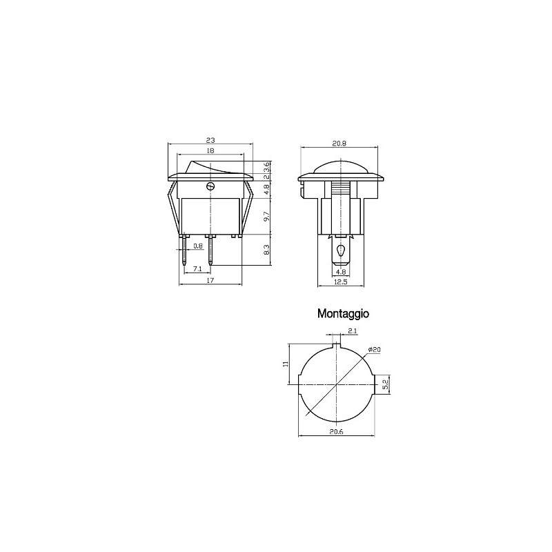 CARLING SWITCH Interruttore Contura II ON-OFF-(ON) 12V - Foto 13