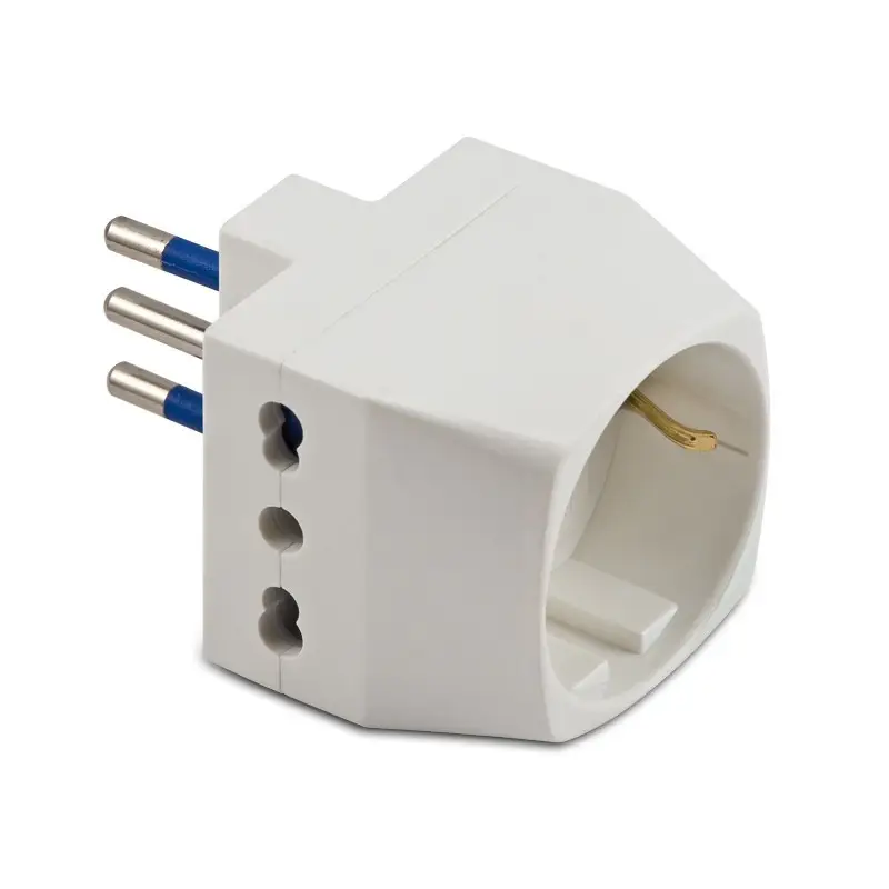 Adattatore Triplo-Schuko 10A+T Bianco Adattatore Triplo-Schuko 10A+T Bianco