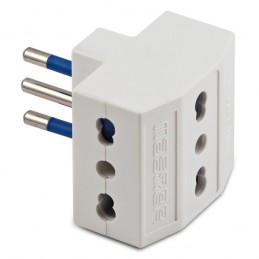 Adattatore Triplo 10A+T Bianco