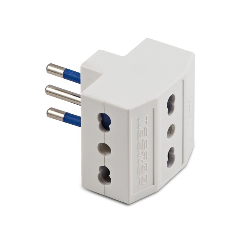 Adattatore Triplo 10A+T Bianco