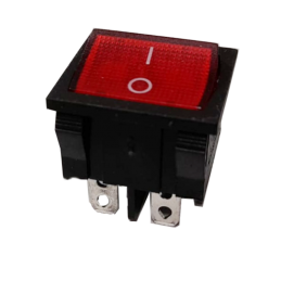 Interruttore bipolare a bilanciere luminoso 220V rosso 24x21mm