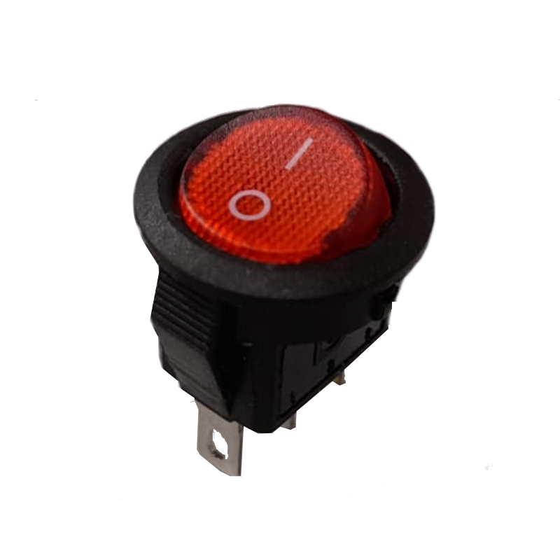 Mini interruttore a bilanciere luminoso 220V rosso ON-OFF diametro 16