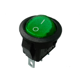 Mini interruttore a bilanciere  luminoso  220V verde ON-OFF diametro 16