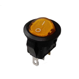 Mini interruttore a bilanciere luminoso 12V giallo ON-OFF diametro 16