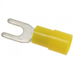 Terminale a forchetta foro 4,3MM giallo diametro 4 mmq