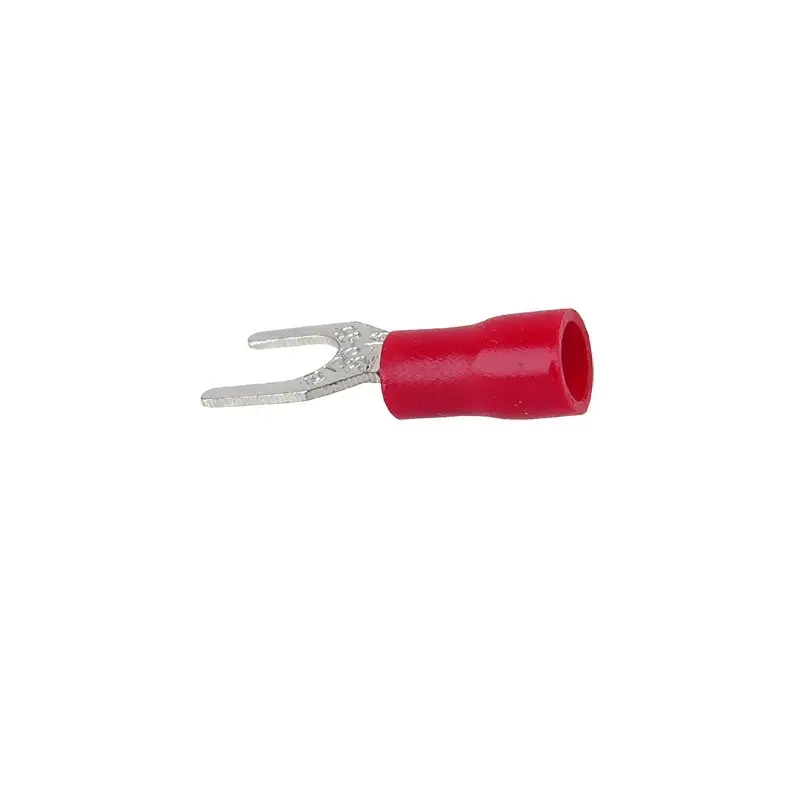 Terminale a forchetta foro 3,7MM Rosso diametro 1,5 mmq Terminale a forchetta foro 3,7MM Rosso diametro 1,5 mmq
