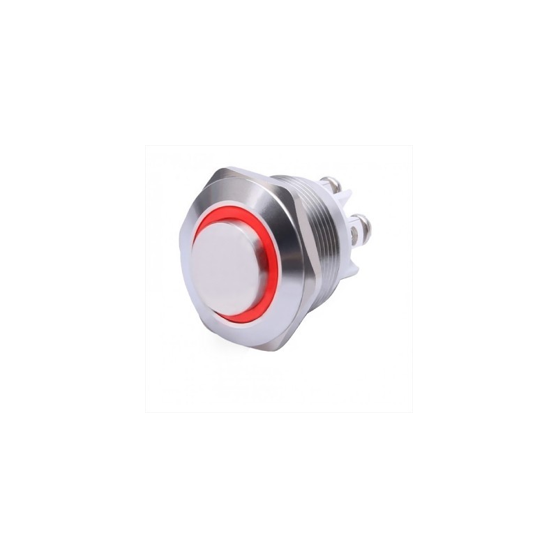 Pulsante antivandalo NA diametro16MM luminoso rosso 24V IP65