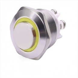 Pulsante antivandalo NA diametro16MM luminoso giallo 24V IP65