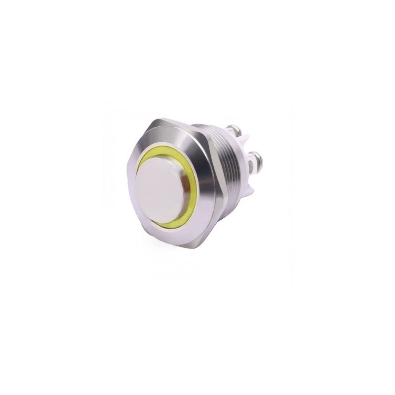 Pulsante antivandalo NA diametro16MM luminoso giallo 24V IP65