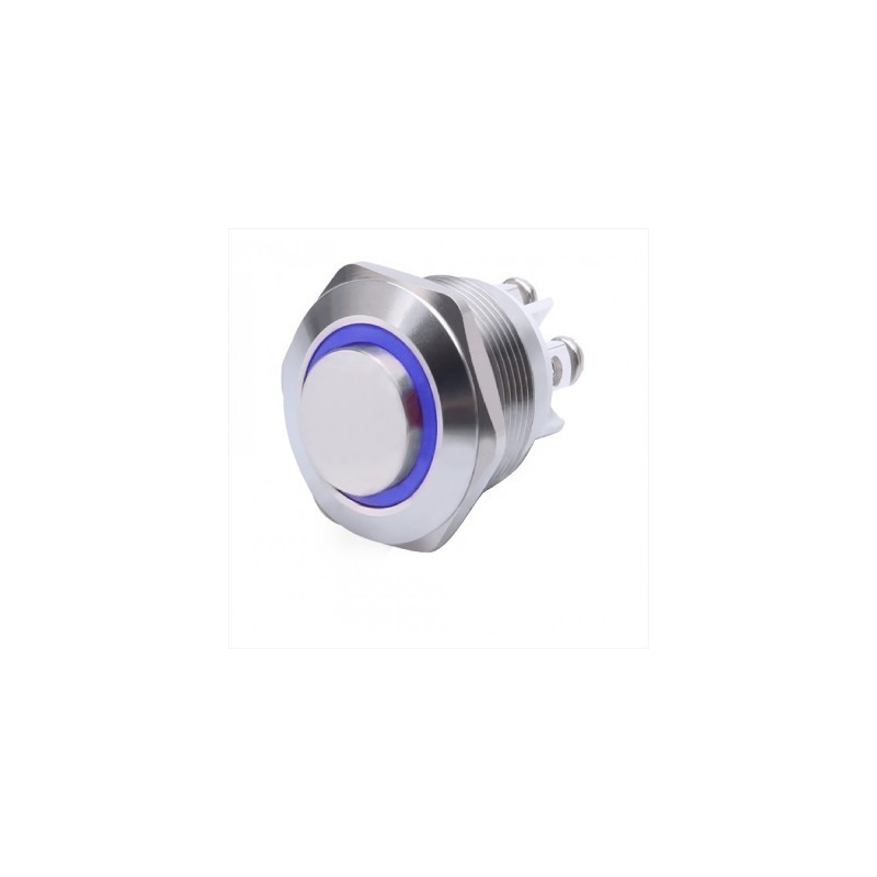 Pulsante antivandalo NA diametro16MM luminoso blu 24V IP65