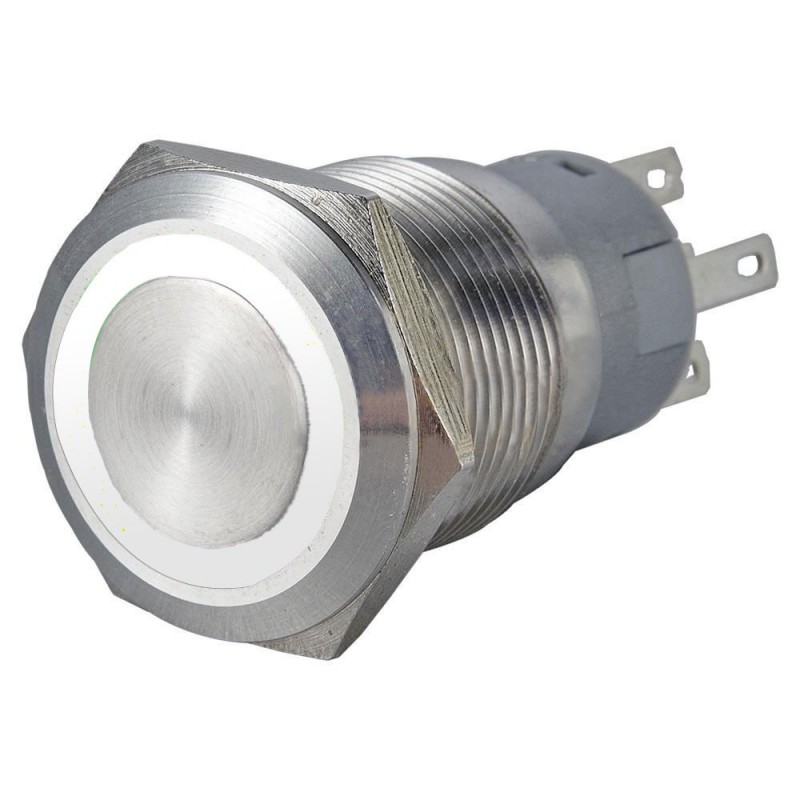 Pulsante antivandalo 1NA+1NC 22MM luminoso bianco 24V IP65