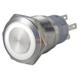 Pulsante antivandalo 2NA+2NC 25MM luminoso Bianco 24V IP65