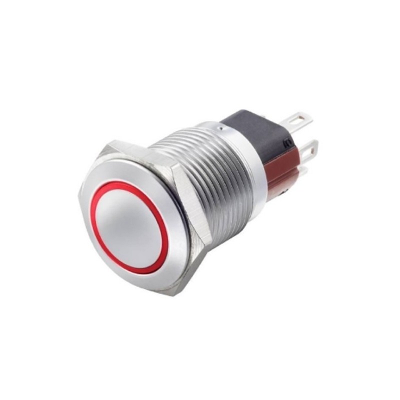 Interruttore antivandalo 1NA+1NC 16MM luminoso Rosso 24V IP65