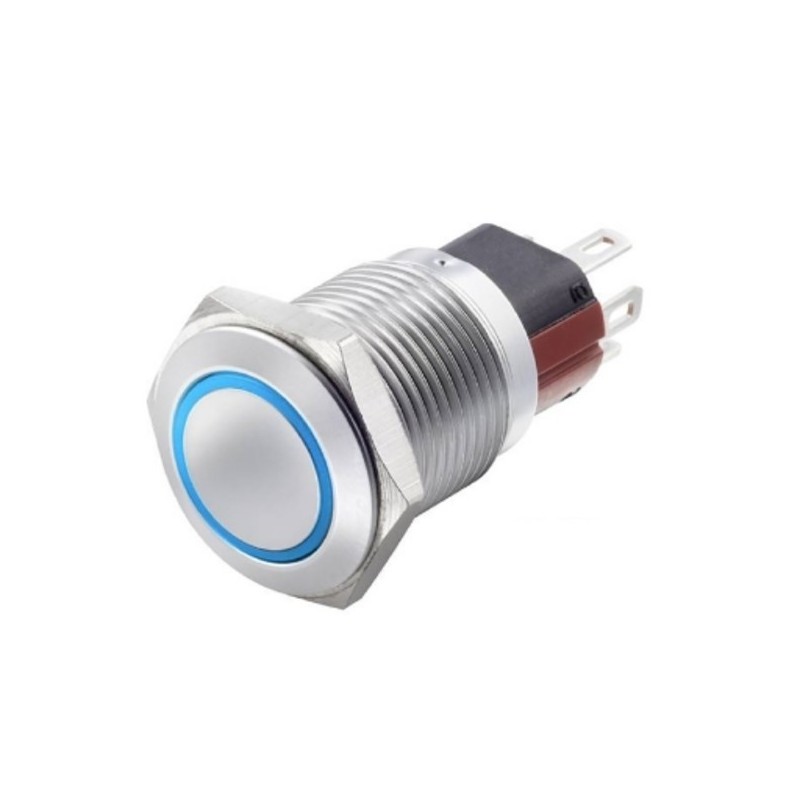 Interruttore antivandalo 1NA+1NC 16MM luminoso Blu 24V IP65