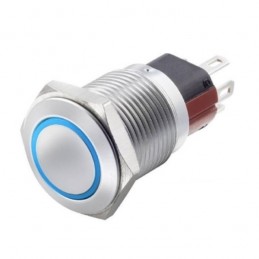 Interruttore antivandalo 19MM luminoso 24V blu IP65 1NA+1NC