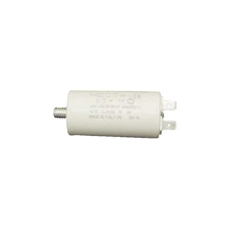 Condensatore 10 uf/450V per avviamento motori con terminali Faston Condensatore 10 uf/450V per avviamento motori con terminali Faston