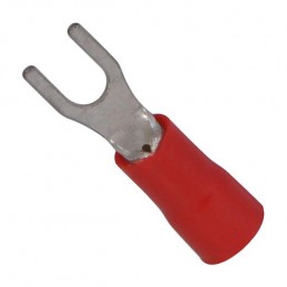 Capicorda a forchetta rosso in rame stagnato preisolato 1,5 mmq foro 3mm