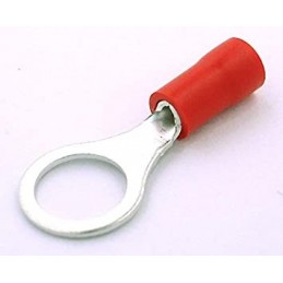 Capicorda a occhiello rosso in rame stagnato preisolato 1,5 mmq foro 4mm