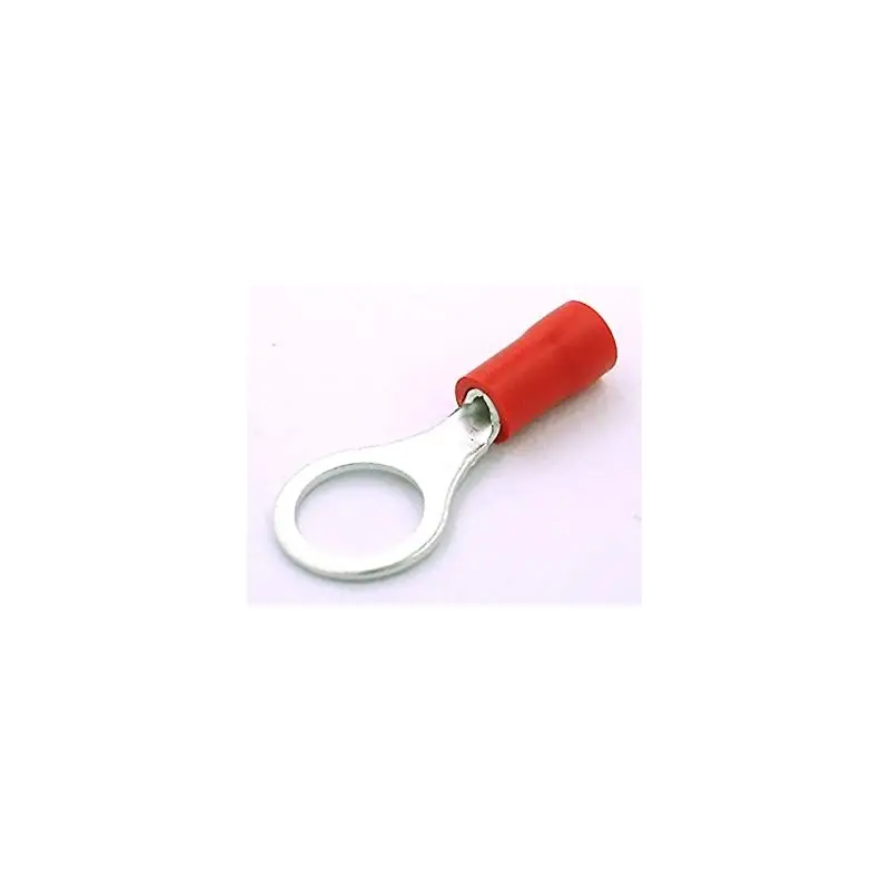 Capicorda a occhiello rosso in rame stagnato preisolato 1,5 mmq foro 4mm Capicorda a occhiello rosso in rame stagnato preisolato 1,5 mmq foro 4mm