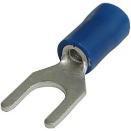 Capicorda a forchetta blu in rame stagnato preisolato 2,5 mmq foro 5mm